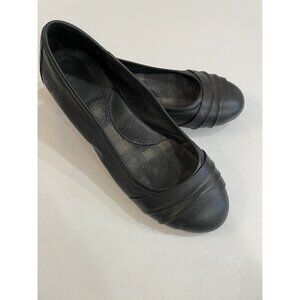 Born Womens Shoes Leather Black Flats Size 6.5 Ballet Slip On Twee Career Office